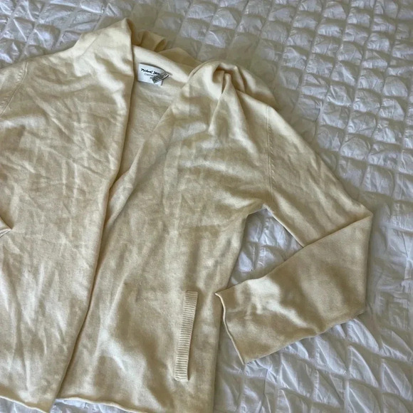 Michael Stars cream wool cashmere blend cardigan - Picture 3 of 8